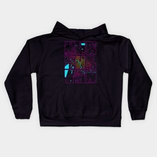 Nur Sultan, Kazakhstan City Map Typography - Neon Kids Hoodie